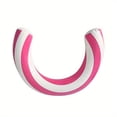 thumbnail image 1 of U-Shaped Striped Inflatable Float, Swimming Water Lounge Floating Raft Pink, 1 of 3