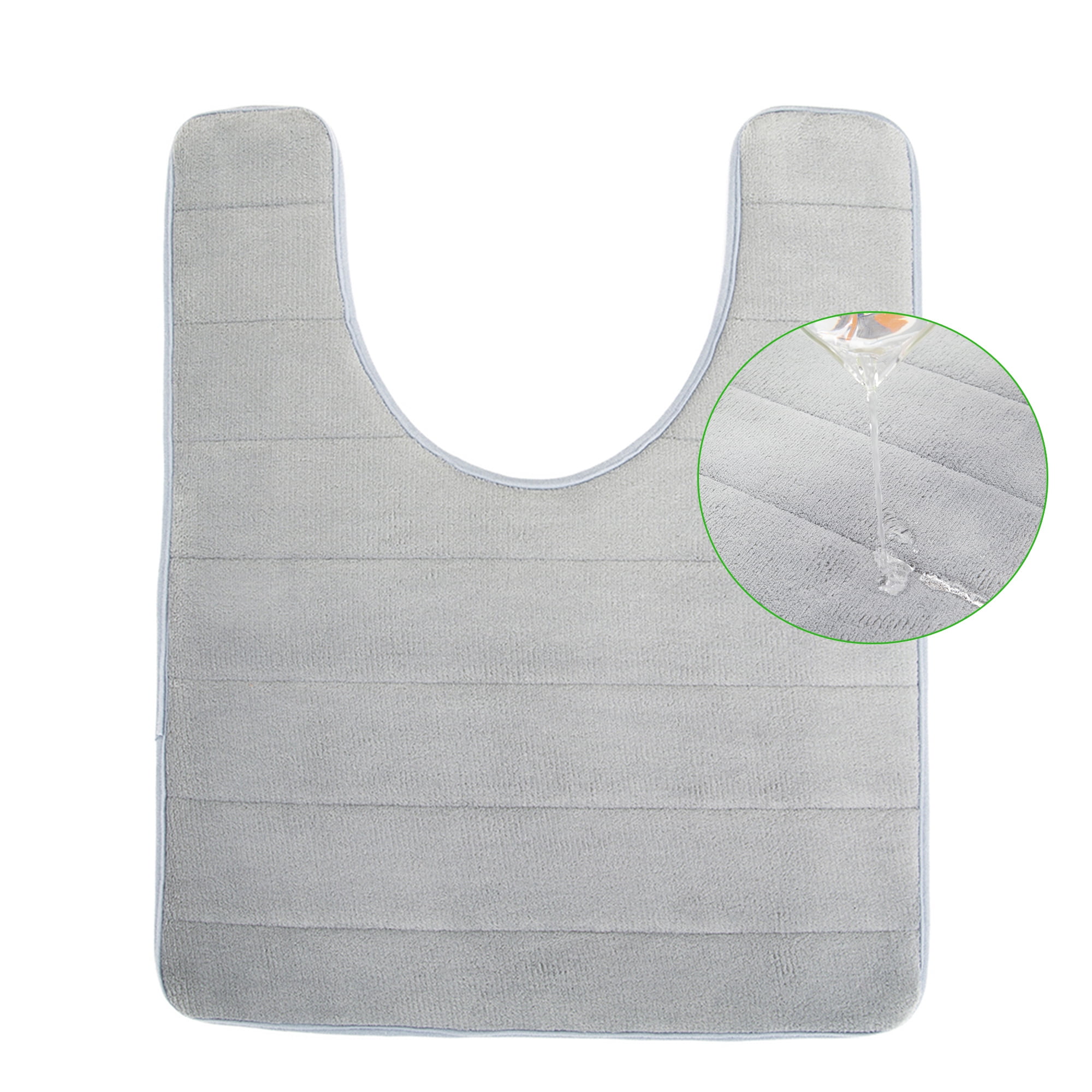 U-Shaped Toilet Bath Mat Commode Contour Rug Non-Slip Absorption ...
