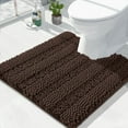 thumbnail image 1 of U Shaped Toilet Bath Rug, Luxury Chenille Contour Mat for Bathroom, Soft Comfortable Shaggy Commode Rug, Water Absorption, Non-Slip, Extra Thick, Machine Wash, 24 x 24 Inch,Brown, 1 of 6