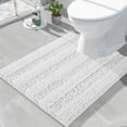 thumbnail image 1 of U Shaped Toilet Bath Rug, Luxury Chenille Contour Mat for Bathroom, Soft Comfortable Shaggy Commode Rug, Water Absorption, Non-Slip, Extra Thick, Machine Wash, 24.4 x 20 Inch, White, 1 of 6