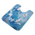 thumbnail image 1 of U-Shaped Toilet Mat Plush Bathroom Rug Mat Non Slip Bathroom Mats Butterflies and Circular Motif, 1 of 5