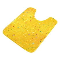 U-Shaped Toilet Mat Plush Bathroom Rug Mat Non Slip Bathroom Mats Confetti and Stars Scattered