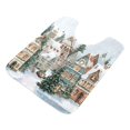 thumbnail image 1 of U-Shaped Toilet Mat Plush Bathroom Rug Mat Non Slip Bathroom Mats Cozy Winter Town with Snow, 1 of 5