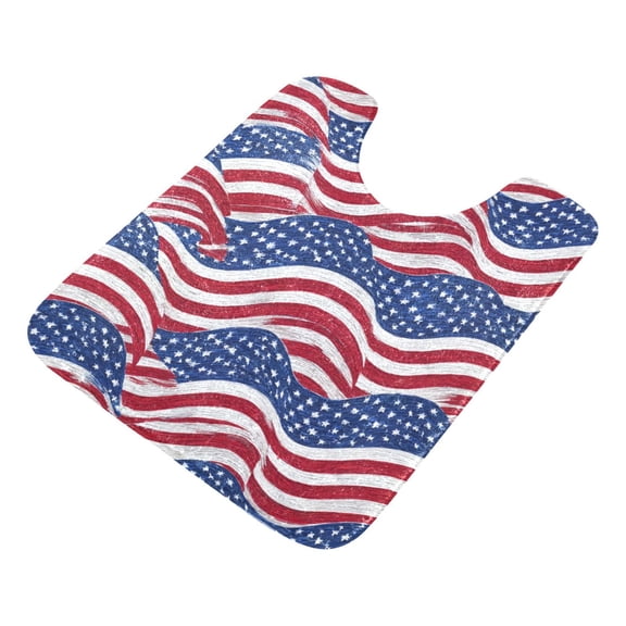 U-Shaped Toilet Mat Plush Bathroom Rug Mat Non Slip Bathroom Mats Flags Wave Pattern