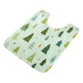 thumbnail image 1 of U-Shaped Toilet Mat Plush Bathroom Rug Mat Non Slip Bathroom Mats Green Christmas Trees and Snowflakes, 1 of 5