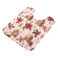 thumbnail image 1 of U-Shaped Toilet Mat Plush Bathroom Rug Mat Non Slip Bathroom Mats Houses and Flowers, 1 of 5