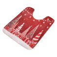 thumbnail image 1 of U-Shaped Toilet Mat Plush Bathroom Rug Mat Non Slip Bathroom Mats Red Christmas Tree and Lights, 1 of 5
