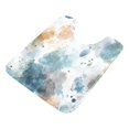 thumbnail image 1 of U-Shaped Toilet Mat Plush Bathroom Rug Mat Non Slip Bathroom Mats Watercolor Ink Splashes Pattern, 1 of 5