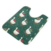 U-Shaped Toilet Mat Plush Bathroom Rug Mat Non Slip Bathroom Mats White Goose Carrying Christmas Gift