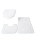 thumbnail image 1 of U Shaped Toilet Rug, Toilet Seat Cover Set, 20X33 In, White Shag, Bathroom Rug Set, Water Absorption, Washroom Refresh, Standard Fit, 3 Set, 1 of 4