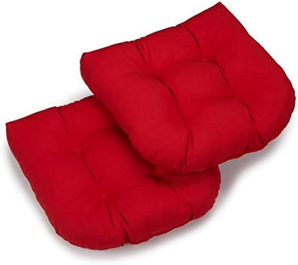 UShaped Twill Tufted Dining Chair Cushion (Set Of 2) Red