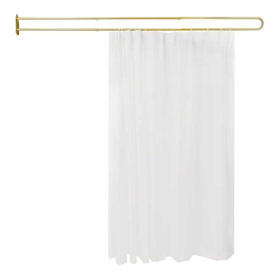 U-Shaped Wall Mounted Room Divider Curtain, Iron Privacy Partition Curtain with Hanging Rings, for Room Beauty Salon Office
