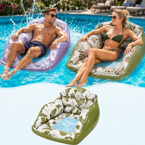 U-Shaped Water Inflatable Pool Float, Adult Lounge Chair Raft With Open Seat Design, Floating Relaxer For Lake, River, Beach, Patio Party, Summer Swimming Toys, Backyard Vacation