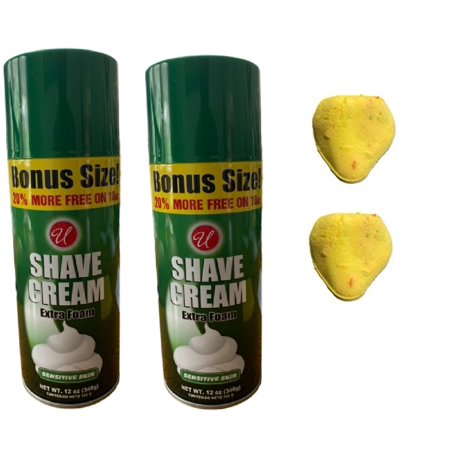 U Shaving Cream Extra Foam Sensitive Skin Bonus Size 12oz + Eleganceinlife Multi Frutti Bath Rock pack of 2