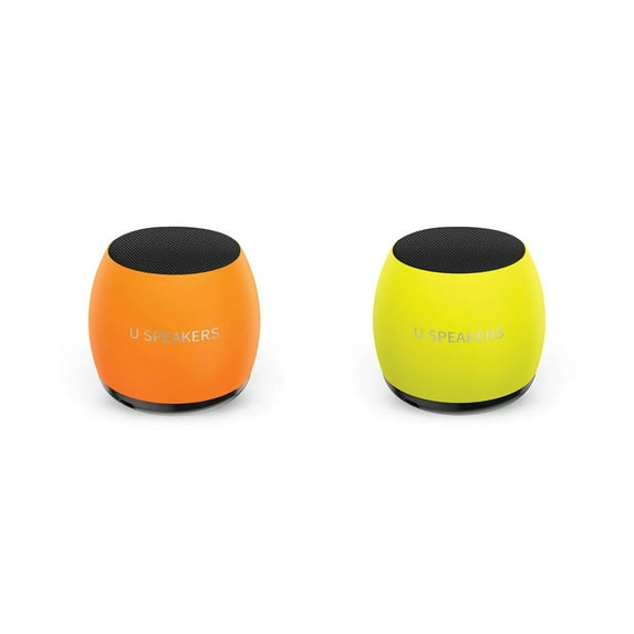 U Speakers Micro Glow in the Dark Portable Wireless Bluetooth Speaker with Mic & Selfie Remote Control Active Lifestyle Travel Home Office Bundle with Coordinating Micro Speaker, Pair together