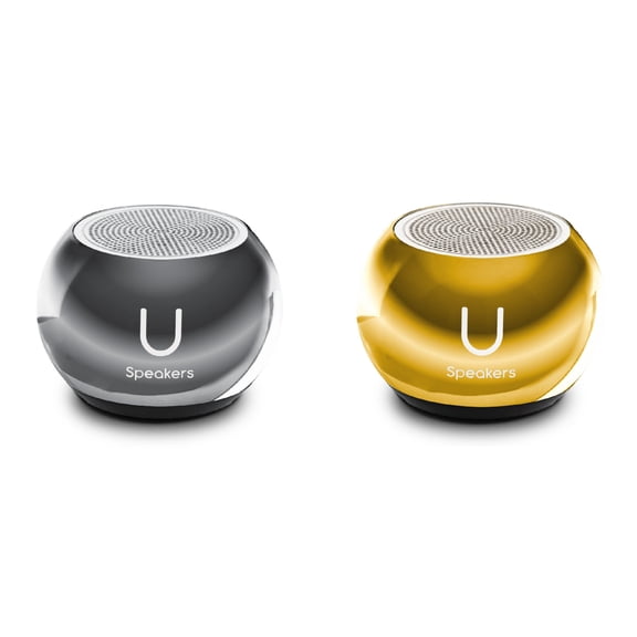 U Speakers Mini Mirror Portable Wireless Bluetooth Speaker with Magnetic Base, Mic & Selfie Remote Control Active Lifestyle Travel Home Office Bundle with Coordinating Speaker, Pairing, Perfect Gift