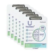 U Style 6pk Antimicrobial Acrylic Clipboard with Microban ®, Low Profile Clip, White