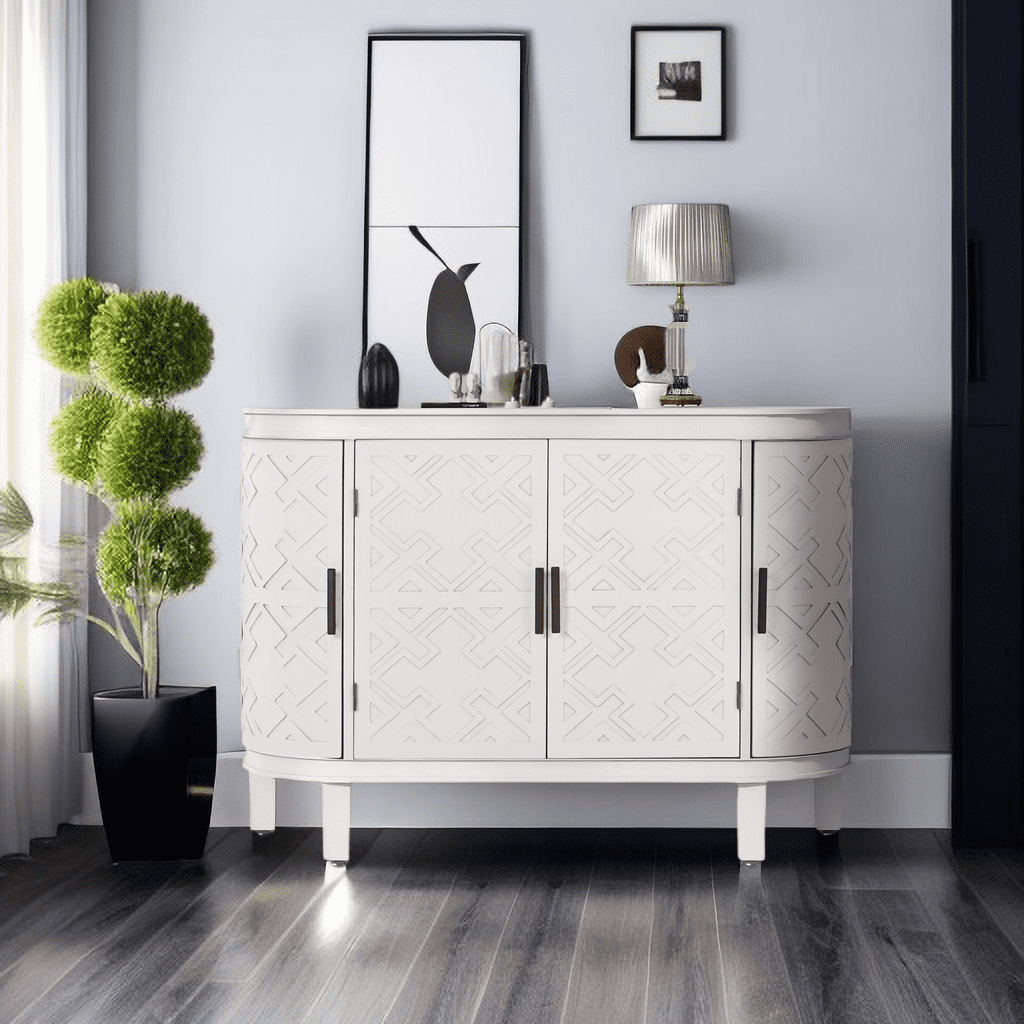 U-Style Accent Storage Cabinet Sideboard Wooden Cabinet with Antique ...