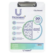 U Style Antimicrobial Acrylic Clipboard with Microban  , 12.44 x 8.89, Low Profile Clip, White