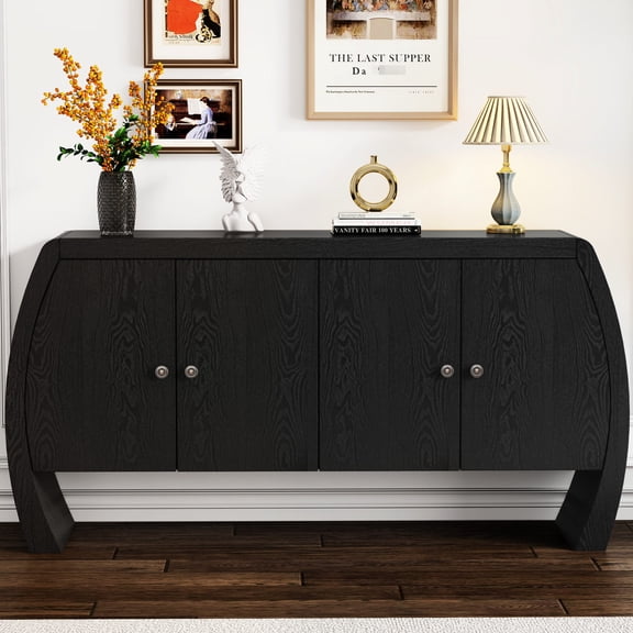 U-Style Ash Cabinet, Rounded Legs and Easy Installation - For Living Rooms, Adds Warmth to Decor