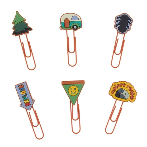 U Style Decorative Paper Clips, Camping, 6 Pack