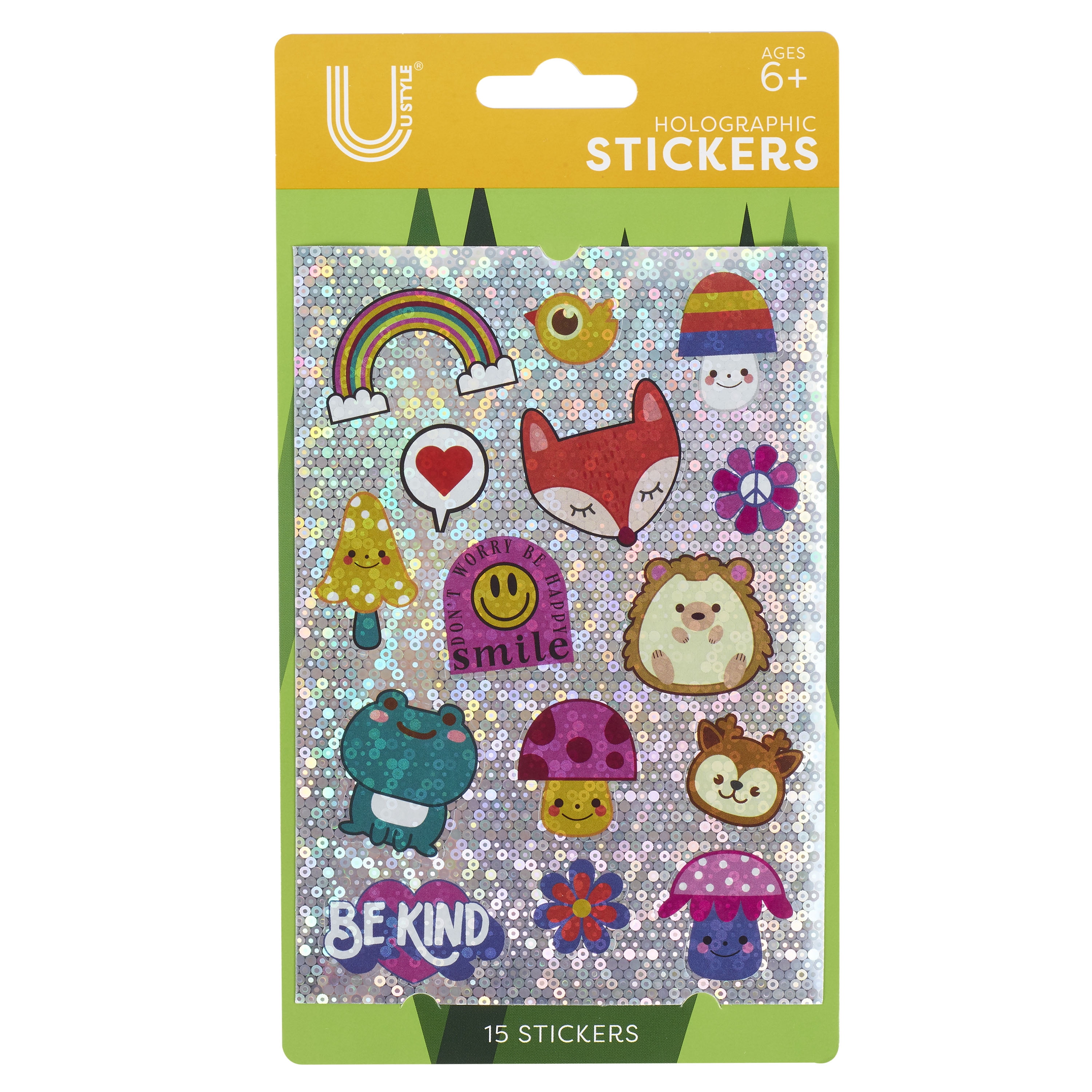 U Sticker U Style Holographic Stickers, 15 Pieces, Woodland - Walmart.com