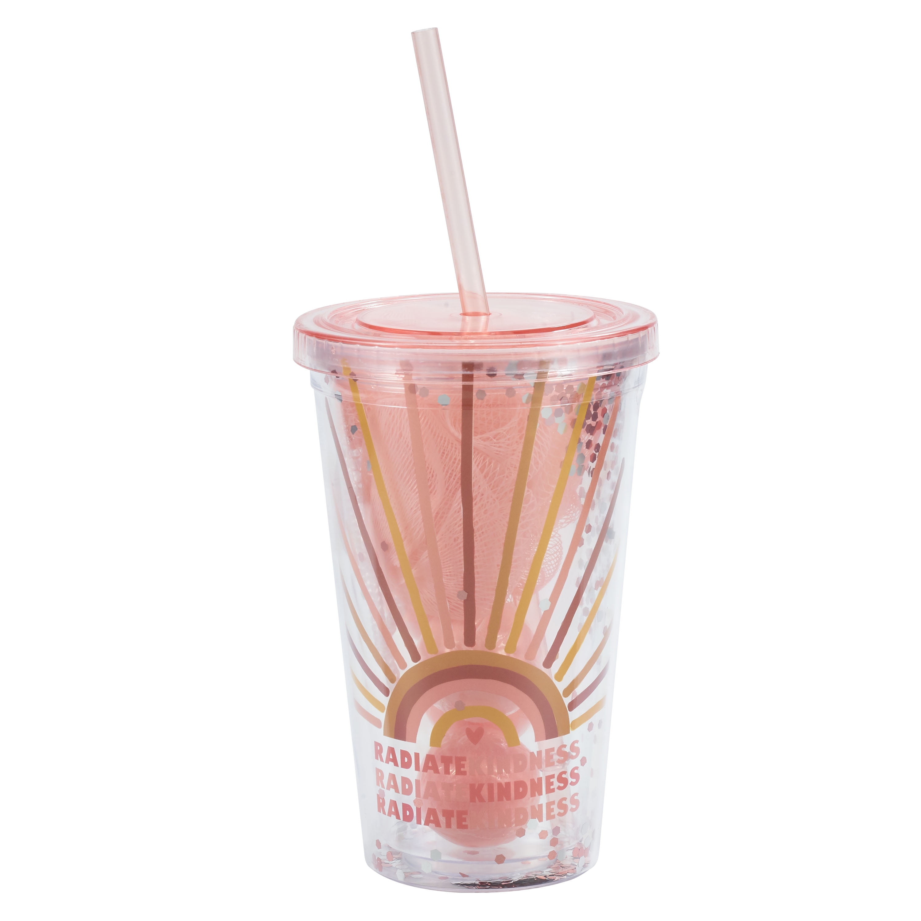 U Style Insulated Tumbler with Scented Bath Bombs and Loofah, Radiate Kindness