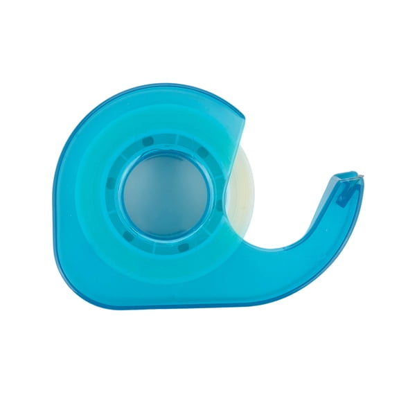 U Style Matte Finish Tape Dispenser, Includes a Roll of Tape, Blue