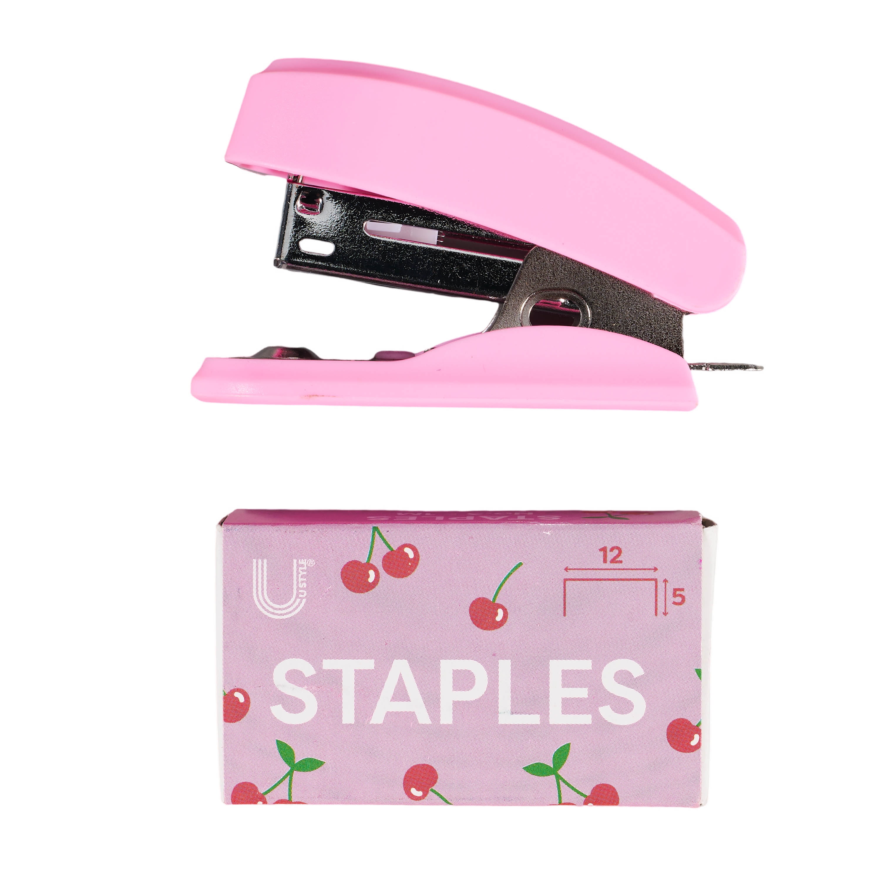 U Style Mini Pink Stapler Set with Staples