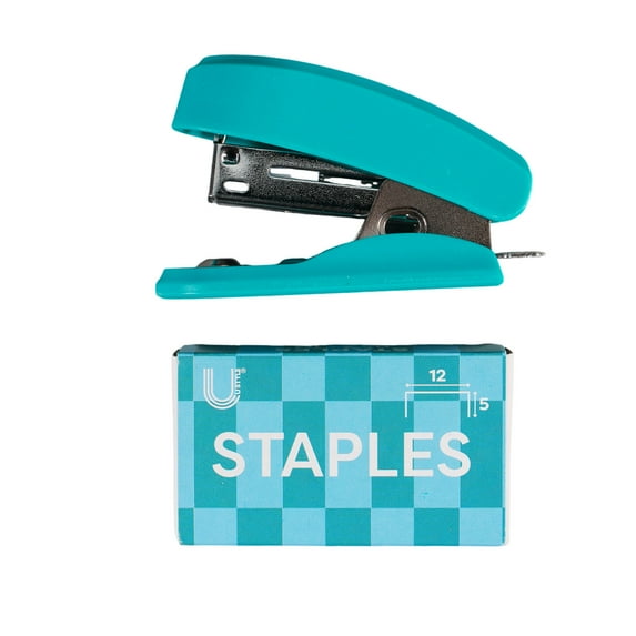 U Style Mini Teal Stapler Set with Staples