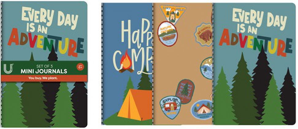 U Style Set of 3 Mini Journals, Camping Designs
