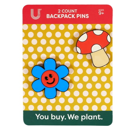U Style Vintage Vibes Backpack Pins, 2-Pack