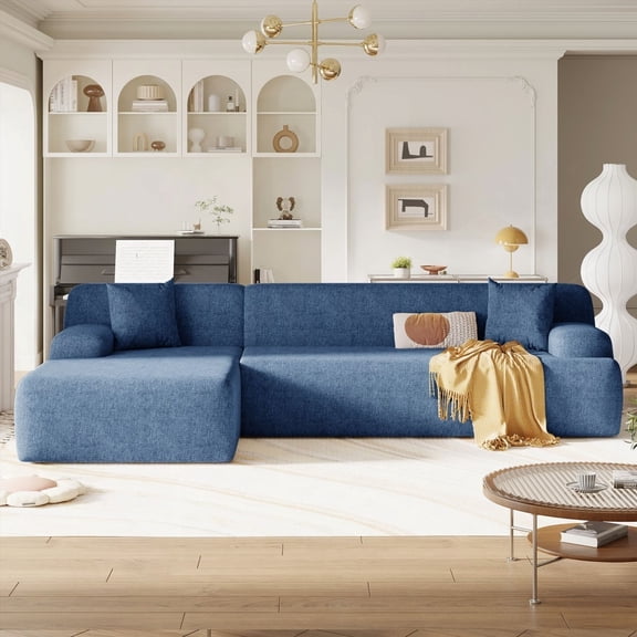Modern Large L-Shape Modular Sectional Sofa in Simplified Style with 2-Piece Free Combination for Living Room (111''W x 66.5''D x 26.5''H)