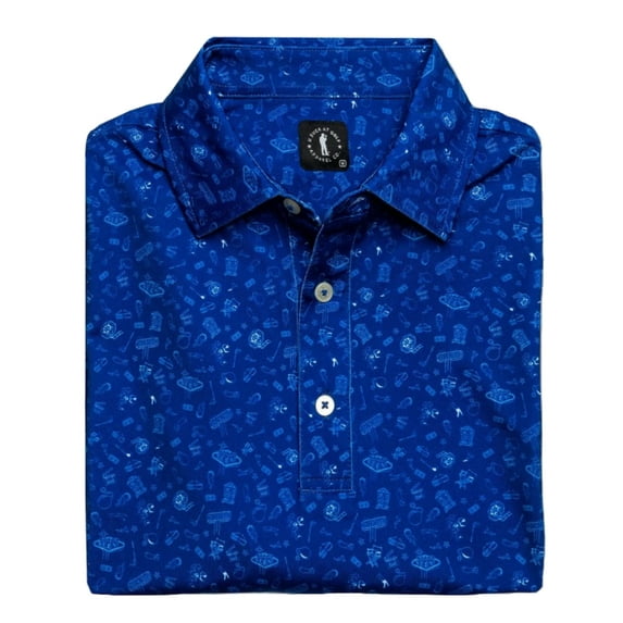 U Suck At Golf Men's High Performance Dry Fit Short Sleeve Golf Polo Shirt (Drive For Show, Large)