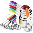 thumbnail image 1 of U-Taste 18/8 Stainless Steel Measuring Cups and Spoons Set: 12-Pcs Metal Stacking Measure Set for Baking Cooking with Strengthened Welds (Multicolor), 1 of 11