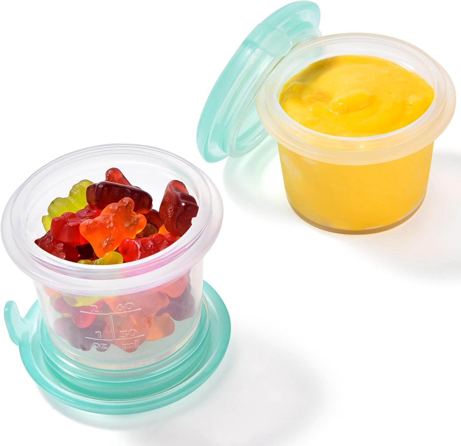 U-Taste 2oz×2 Silicone Food Containers Set: Mini Kitchen Storage with ...