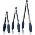 thumbnail image 1 of U-Taste 480ºF Heat-Resistant Kitchen Tongs for Cooking, Silicone Tong Utensils Set for Food Serving, Rubber Salad/Grill/BBQ Tongs, 7/9/12in, Navy Blue, 1 of 10