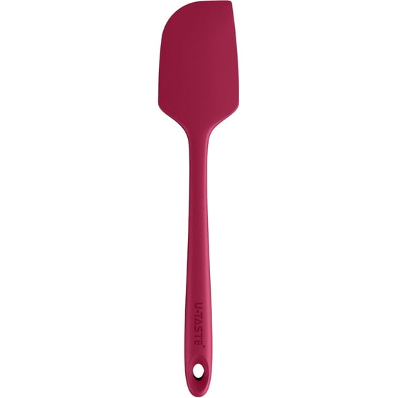 U-Taste 11.38in Silicone Large Spatula, 480°F High Heat Resistant BPA-Free Food Grade Kitchen Cooking Baking Mixing One Piece Seamless Flexible Rubber Bowl Scraper for Nonstick Cookware (Red)