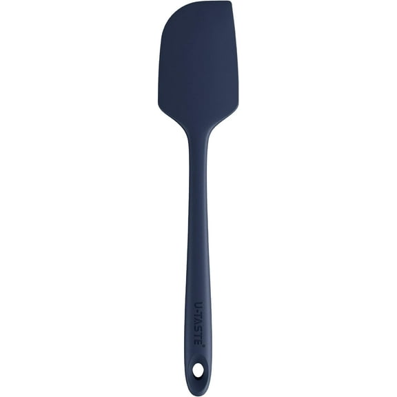 U-Taste 11.38in Silicone Large Spatula, 480°F High Heat Resistant BPA-Free Kitchen Cooking Baking Mixing One Piece Seamless Flexible Rubber Bowl Scraper for Nonstick Cookware (Midnight Blue)