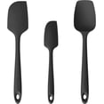 thumbnail image 1 of U-Taste 480°F High Heat Resistant Silicone Spatula Set of 3, BPA-Free Food Grade Kitchen Cooking Baking Mixing One Piece Seamless Flexible Rubber Scraper for Nonstick Cookware (Black), 1 of 10