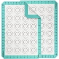 thumbnail image 1 of U-Taste 500ºF Heat Resistant Macaron Silicone Baking Mat, Non Stick Reusable Cookies Pastry Sheet Liner with Edge Enhancement Circle Measurement (Half Sheets Size, Pack of 2, Aqua Sky), 1 of 9