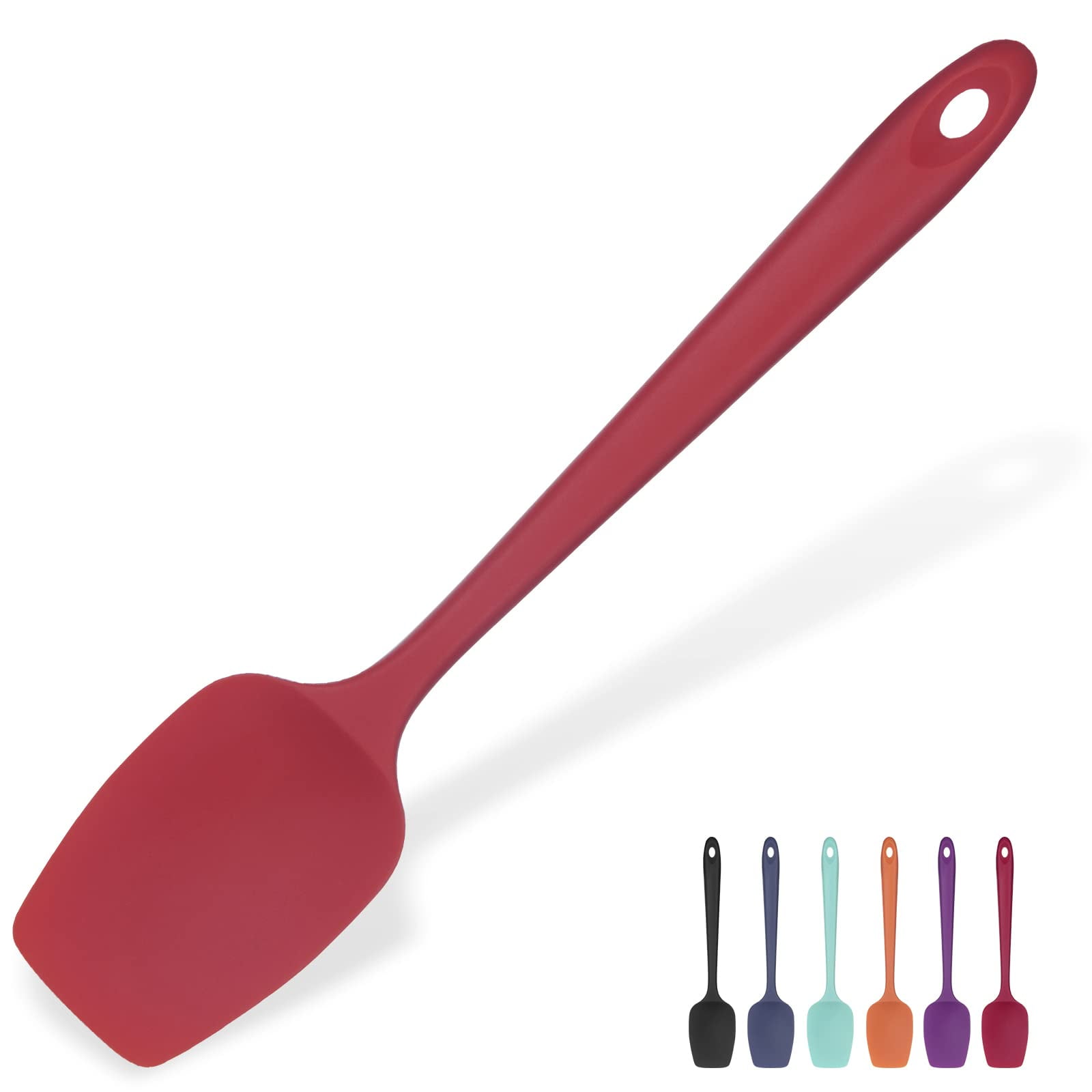 Red 11.38in High Heat Resistant Silicone Spoon Spatula