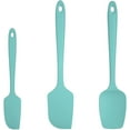 thumbnail image 1 of U-Taste 600°F High Heat Resistant Silicone Spatula Set of 3, BPA-Free Food Grade Kitchen Cooking Baking Mixing One Piece Seamless Flexible Rubber Scraper for Nonstick Cookware (Aqua Sky), 1 of 10
