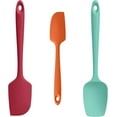 thumbnail image 1 of U-Taste 600°F High Heat Resistant Silicone Spatula Set of 3, BPA-Free Food Grade Kitchen Cooking Baking Mixing One Piece Seamless Flexible Rubber Scraper for Nonstick Cookware (Multicolor), 1 of 10