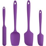 U-Taste 600 F High Heat Resistant Silicone Spatula Set of 4, BPA-Free Food Grade Kitchen Cooking Baking Mixing One Piece Seamless Flexible Rubber Scraper for Nonstick Cookware Purple