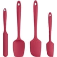 thumbnail image 1 of U-Taste 600°F High Heat Resistant Silicone Spatula Set of 4, BPA-Free Food Grade Kitchen Cooking Baking Mixing One Piece Seamless Flexible Rubber Scraper for Nonstick Cookware (Red), 1 of 10