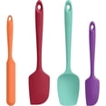 thumbnail image 1 of U-Taste 600°F High Heat Resistant Silicone Spatula Set of 4, BPA-Free Food Grade Kitchen Cooking Baking Mixing One Piece Seamless Flexible Rubber Scraper for Nonstick Cookware (Multicolor), 1 of 10