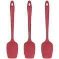 thumbnail image 1 of U-Taste 600°F High Heat Resistant Silicone Spoon Spatula Set of 3, BPA-Free Food Grade Kitchen Cooking Baking Mixing One Piece Seamless Flexible Rubber Scraper for Nonstick Cookware (Red), 1 of 10
