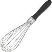 U-Taste Kitchen Wire Whisk for Cooking, 18/10 Stainless Steel Egg Beater with 8 Wires, Baking Tool for Whisking Mixing Stirring Blending, M, Black
