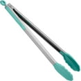 thumbnail image 1 of U-Taste Kitchen Tong for Cooking, 480ºF Heat-Resistant Silicone Tips, Extra Long Large Food Tong for Outdoor BBQ Grilling Grabbing, 16in, Aqua Sky, 1 of 10